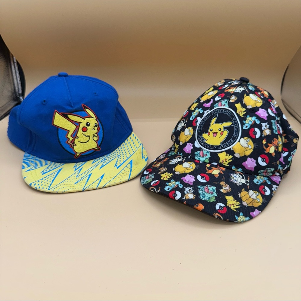 Pokemon Pikachu Caps Set - Blue and Multicolor